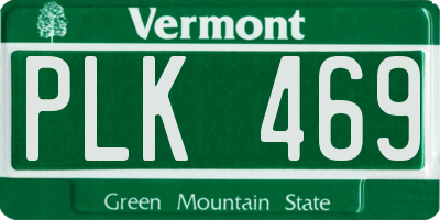 VT license plate PLK469