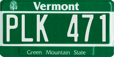 VT license plate PLK471