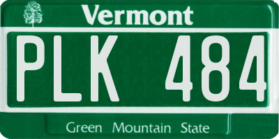 VT license plate PLK484