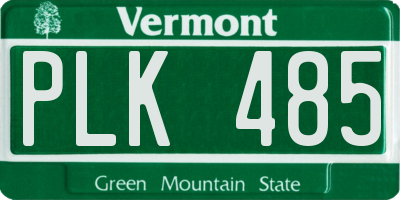 VT license plate PLK485