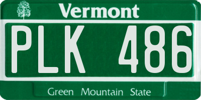 VT license plate PLK486