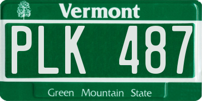 VT license plate PLK487