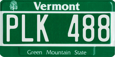 VT license plate PLK488