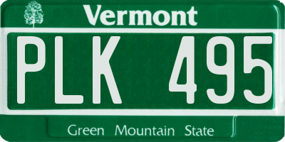 VT license plate PLK495