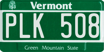 VT license plate PLK508