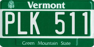 VT license plate PLK511