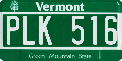 VT license plate PLK516
