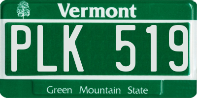VT license plate PLK519