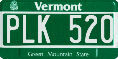 VT license plate PLK520