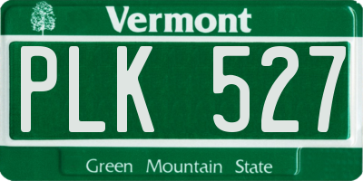 VT license plate PLK527