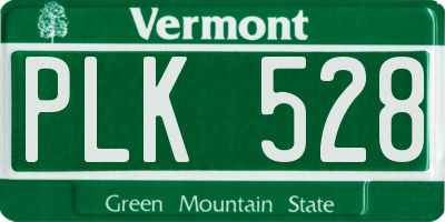 VT license plate PLK528