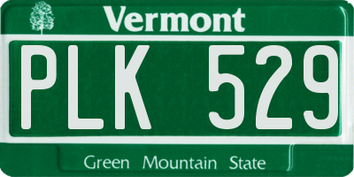VT license plate PLK529