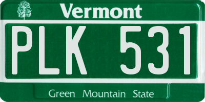 VT license plate PLK531