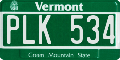 VT license plate PLK534