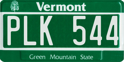 VT license plate PLK544