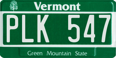 VT license plate PLK547