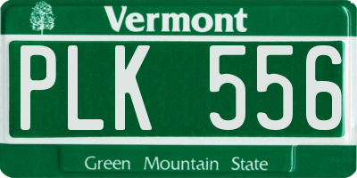 VT license plate PLK556