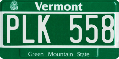 VT license plate PLK558