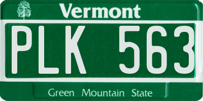 VT license plate PLK563