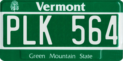 VT license plate PLK564