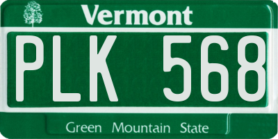 VT license plate PLK568