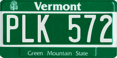VT license plate PLK572