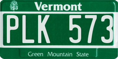 VT license plate PLK573