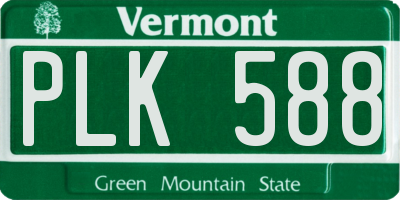 VT license plate PLK588