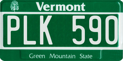 VT license plate PLK590