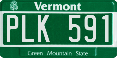 VT license plate PLK591