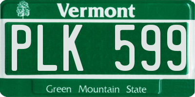 VT license plate PLK599