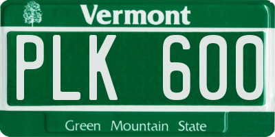 VT license plate PLK600