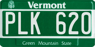 VT license plate PLK620