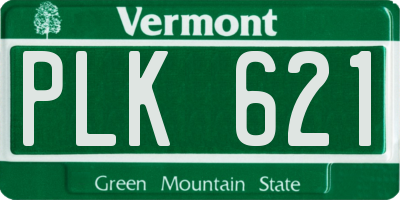 VT license plate PLK621