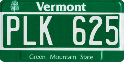 VT license plate PLK625