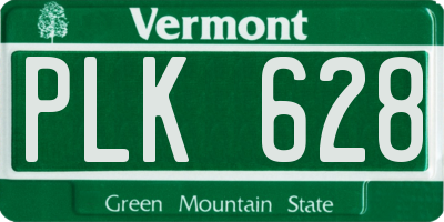 VT license plate PLK628