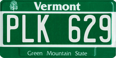 VT license plate PLK629