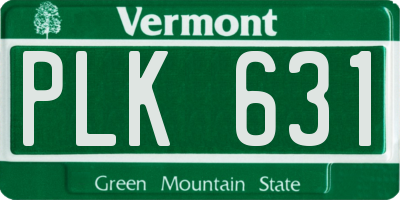 VT license plate PLK631