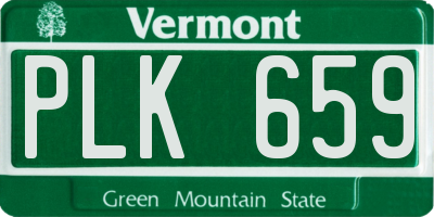 VT license plate PLK659