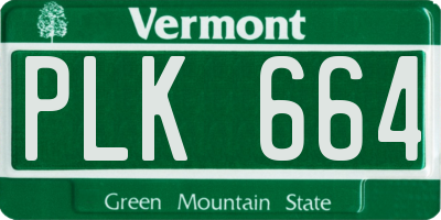 VT license plate PLK664
