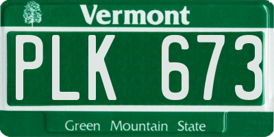 VT license plate PLK673