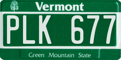 VT license plate PLK677