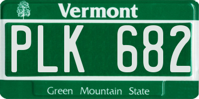 VT license plate PLK682