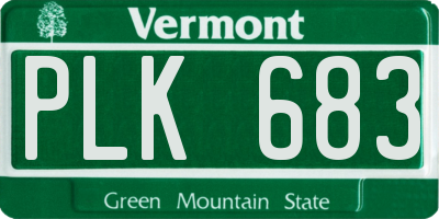 VT license plate PLK683