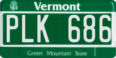 VT license plate PLK686