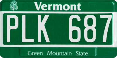 VT license plate PLK687