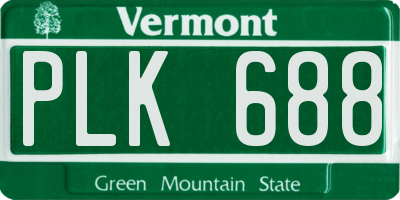 VT license plate PLK688