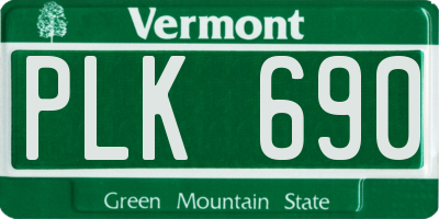 VT license plate PLK690