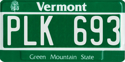 VT license plate PLK693