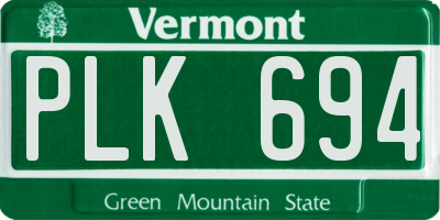 VT license plate PLK694
